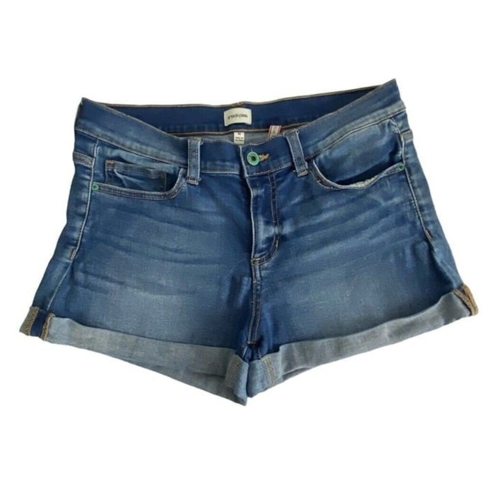 Sneak Peek Womens Shorts Adult Size Medium Cuffed Stretch Denim Mid Rise 3"